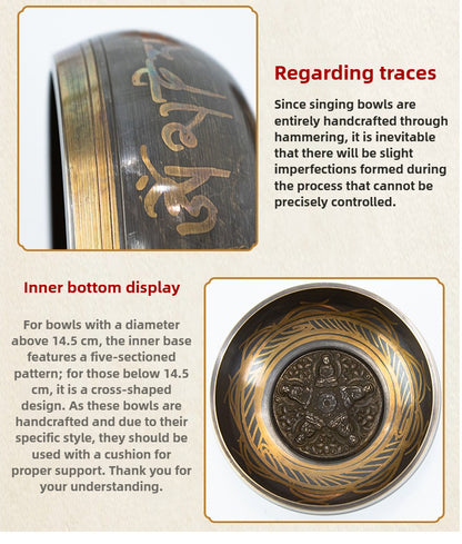 Fay Bless Tibetan Singing Bowl Set – Hand Hammered Meditation Sound Bowl with Mallet, Cushion & Bag – for Yoga, Mindfulness