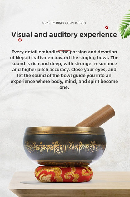 Fay Bless Tibetan Singing Bowl Set – Hand Hammered Meditation Sound Bowl with Mallet, Cushion & Bag – for Yoga, Mindfulness